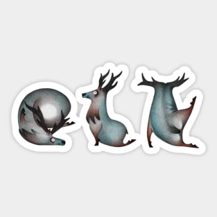 Alphabet Yoga Elk Sticker
